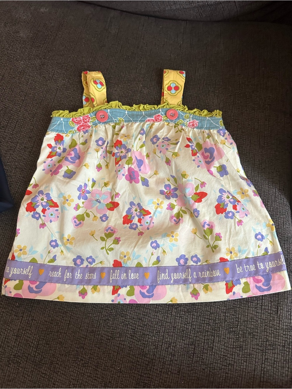 Matilda Jane Floral Tank Top in White, Yellow, Purple & Pink